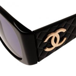 Chanel Black 01450 Quilted Vintage Sunglasses