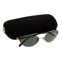 Pre Owned Chanel Black 4003 Rimless CC Aviators