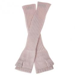 مملوكة مسبقًا Chanel Light Pink Cashmere Fingerless Elbow Gloves