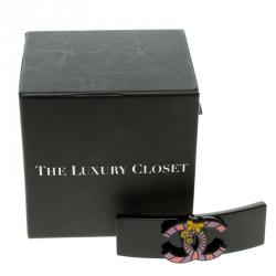Pre Owned Chanel Black CC Multicolor Hair Clip Barrette