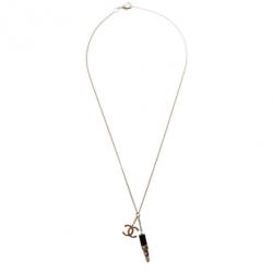 مملوكة مسبقًا Chanel CC Lipstick Charm Necklace
