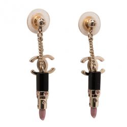 مملوكة مسبقًا Chanel CC Lipstick Earrings