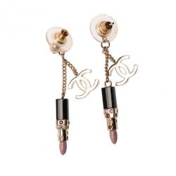 مملوكة مسبقًا Chanel CC Lipstick Earrings