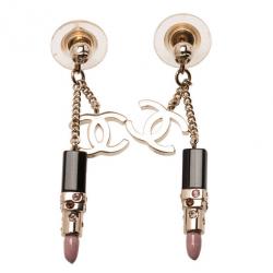 مملوكة مسبقًا Chanel CC Lipstick Earrings