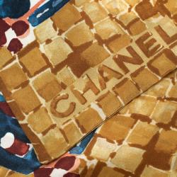 مملوكة مسبقًا بندنة شانيل حرير طباعة موزياك وكاميليا أبستراك متعددة الألوان