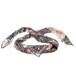 مملوكة مسبقًا Chanel Multicolor Chain and Camellia Print Silk Square Scarf