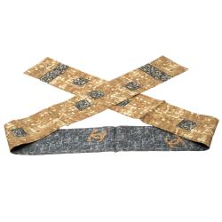 Pre Owned Chanel Multicolor Mosaic and CC Logo Print Silk Bandeau