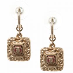 Pre Owned Chanel CC Resin & Gold Tone Drop Earrings