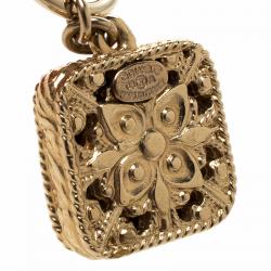 Pre Owned Chanel CC Resin & Gold Tone Drop Earrings