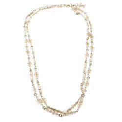 Pre Owned Chanel CC Crystal Gold Tone Chain Link Belt