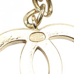 Pre Owned حزام سلسلة شانيل لون ذهبي CC ايناميل أسود