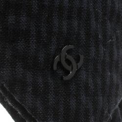 Pre Owned Chanel Navy Blue and Black Bow Detail Head Band
