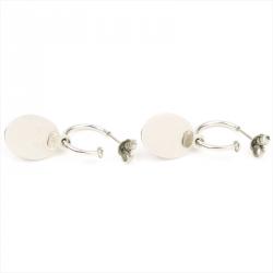 مملوكة مسبقًا Chanel CC Red Resin Silver Tone Hoop Earrings