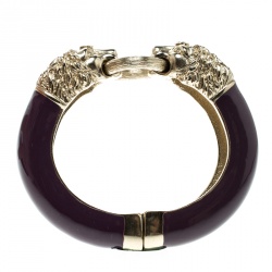 Pre Owned سوارشانيل رأس أسد إيناميل بنفسجي ذهبي اللون مغناطيسي