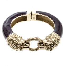 Pre Owned سوارشانيل رأس أسد إيناميل بنفسجي ذهبي اللون مغناطيسي