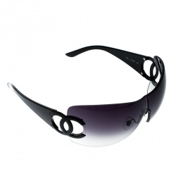 Chanel Black/Black Gradient 4124 CC Shield Sunglasses 