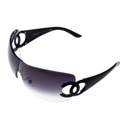 مملوكة مسبقًا Chanel Black/Black Gradient 4124 CC Shield Sunglasses 