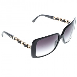 Chanel Black Gradient 5208-Q Chain Link Square Sunglasses Chanel