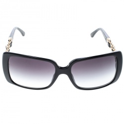 Chanel Black Acetate Square Frame Chain-Link Sunglasses-5208