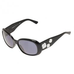 Pre Owned Chanel Black 5113 Flower Detail Sunglasses