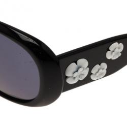 Pre Owned Chanel Black 5113 Flower Detail Sunglasses