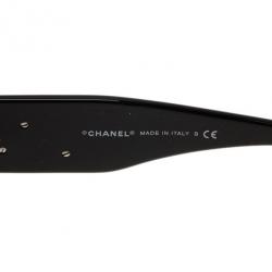 Pre Owned Chanel Black 5113 Flower Detail Sunglasses
