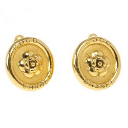 Pre Owned Chanel Coco Camelia Botton Earrings