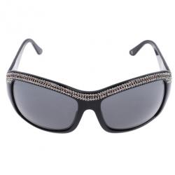مملوكة مسبقًا Chanel Black Crystal Rectangle Sunglasses