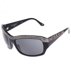 مملوكة مسبقًا Chanel Black Crystal Rectangle Sunglasses