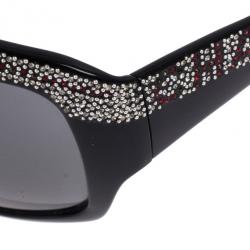 مملوكة مسبقًا Chanel Black Crystal Rectangle Sunglasses