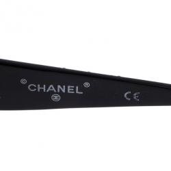 مملوكة مسبقًا Chanel Black Crystal Rectangle Sunglasses