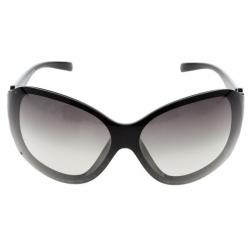 مملوكة مسبقًا Chanel Vintage Black Camelia Shield Sunglasses