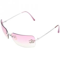 Pre Owned Chanel Pink Gradient Tint CC 4017-D Square Sunglasses