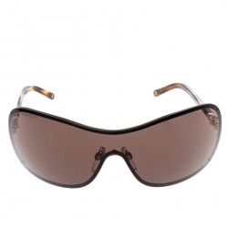 Pre Owned Chanel Gold/ Brown 4170-H Collection Perle Shield Sunglasses