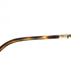 Pre Owned Chanel Gold/ Brown 4170-H Collection Perle Shield Sunglasses