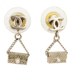 مملوكة مسبقًا Chanel CC Logo Mini Bag Drop Earrings