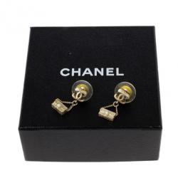 مملوكة مسبقًا Chanel CC Logo Mini Bag Drop Earrings
