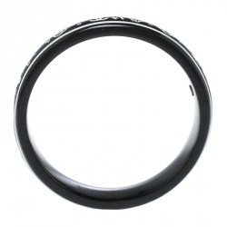 Pre Owned Chanel CC Black Crystal Embellished Wood Bangle Bracelet