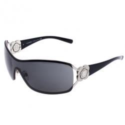 مملوكة مسبقًا Chanel Vintage Black Camelia Shield Sunglasses