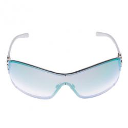 Pre Owned Chanel Vintage Silver Camelia Shield Sunglasses