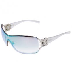 Pre Owned Chanel Vintage Silver Camelia Shield Sunglasses