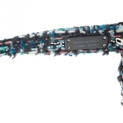 Pre Owned نظارة شمسية شانيل كبيرة 71085 متدرجة سوداء/ تويد متعددة الألوان