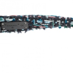 Pre Owned نظارة شمسية شانيل كبيرة 71085 متدرجة سوداء/ تويد متعددة الألوان