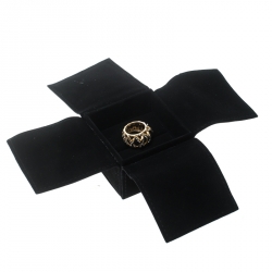 مملوكة مسبقًا خاتم شانيل لون ذهبي ذهبي كريستال متعاكس CC مقاس 54