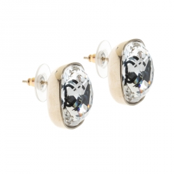 مملوكة مسبقًا Chanel CC Crystal Gold Tone Stud Earrings