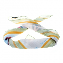 Pre Owned وشاح شانيل فيفا كوكو كوبا ليبريه قطن منقوش متعدد الألوان مربع