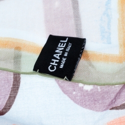 Pre Owned وشاح شانيل فيفا كوكو كوبا ليبريه قطن منقوش متعدد الألوان مربع