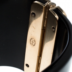 مملوكة مسبقًا سوار شانيل CC لؤلؤ صناعي رزين أسود عريض