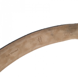 Pre Owned Chanel Black Quilted Leather CC Buckle Belt 80cm