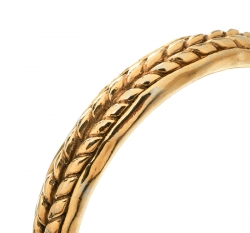 مملوكة مسبقًا Chanel Vintage Braided Texture Gold Plated Bangle Bracelet